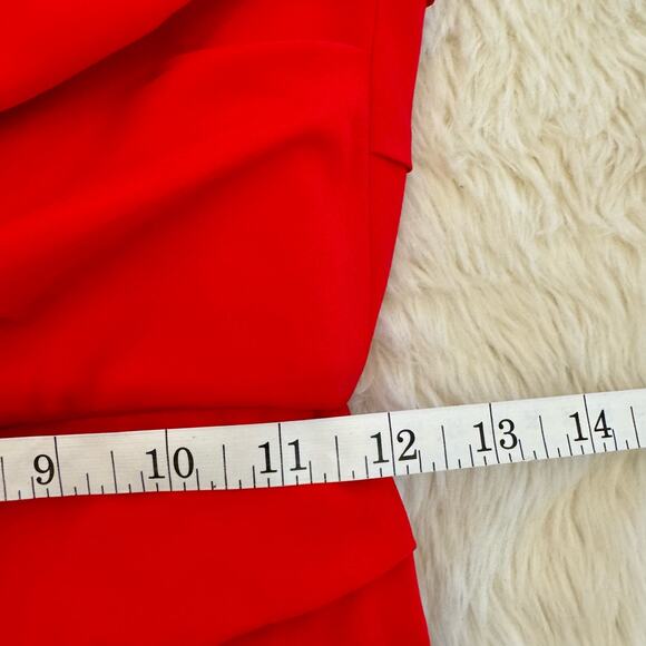 Maria Bianca Nero Red Cowl Neck Tiered Sheath Dress Small NWOT - Picture 7 of 10
